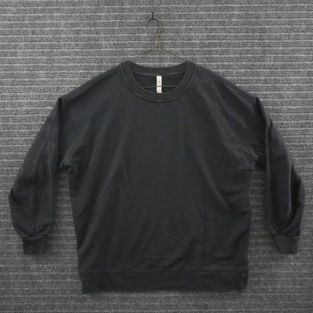 Lululemon Oversized Sweatshirt Women 8 Black Relaxed Fit Crewneck Pullover